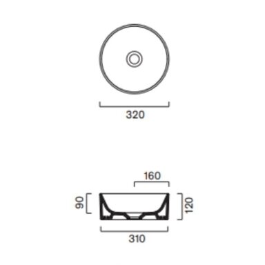 CATALANO praustuvas-dubuo ZERO Ø 32 cm, baltas blizgus CATALANO praustuvas-dubuo ZERO Ø 32 cm, baltas blizgus