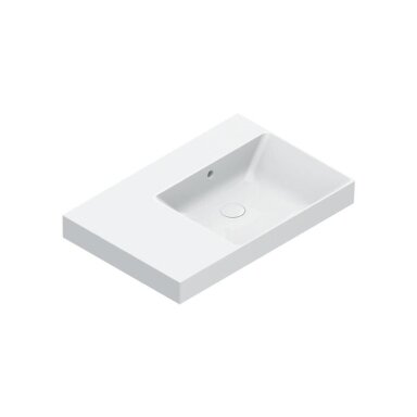 CATALANO Zero asimetrinis pakabinamas keraminis praustuvas 75 x 50 cm CATALANO Zero asimetrinis pakabinamas keraminis praustuvas 75 x 50 cm