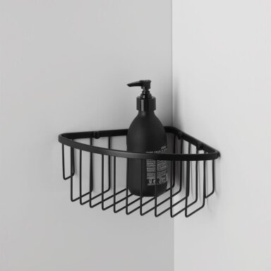 DECOR WALTHER kampinis dušo krepšelis BASIC, juodas matinis