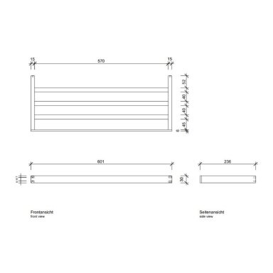 DECOR WALTHER pakabinama rankšluosčių lentynėlė CONTRACT 60 cm, matinis nerūdijantis plienas DECOR WALTHER pakabinama rankšluosčių lentynėlė CONTRACT 60 cm, matinis nerūdijantis plienas