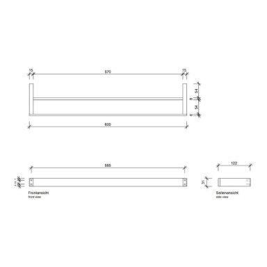 DECOR WALTHER pakabinamas dvigubas rankšluosčio laikiklis CONTRACT 60 cm, matinis nerūdijantis plienas DECOR WALTHER pakabinamas dvigubas rankšluosčio laikiklis CONTRACT 60 cm, matinis nerūdijantis plienas