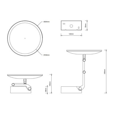 DECOR WALTHER pakabinamas kosmetinis veidrodis su LED apšvietimu VISION R, Dark metal DECOR WALTHER pakabinamas kosmetinis veidrodis su LED apšvietimu VISION R, Dark metal