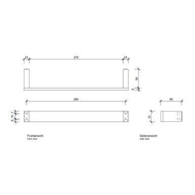 DECOR WALTHER pakabinamas rankšluosčio laikiklis CONTRACT 30 cm, matinis nerūdijantis plienas