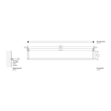 DECOR WALTHER pakabinamas rankšluosčio laikiklis MIKADO 60 cm, baltas matinis DECOR WALTHER pakabinamas rankšluosčio laikiklis MIKADO 60 cm, baltas matinis