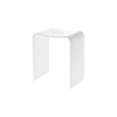 DECOR WALTHER dušo suoliukas STONE STOOL, baltas matinis