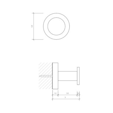DECOR WALTHER viengubas kabliukas BASIC, chromas DECOR WALTHER viengubas kabliukas BASIC, chromas