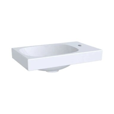 GEBERIT Acanto asimetrinis keraminis praustuvas 40 x 25 cm, maišytuvo skylė dešinėje GEBERIT Acanto asimetrinis keraminis praustuvas 40 x 25 cm, maišytuvo skylė dešinėje