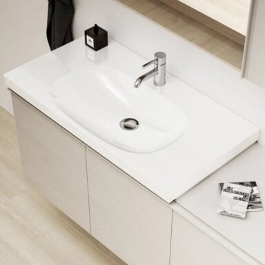 GEBERIT Acanto pakabinamas keraminis praustuvas 90 x 48 cm, su daiktų laikymo paviršiumi GEBERIT Acanto pakabinamas keraminis praustuvas 90 x 48 cm, su daiktų laikymo paviršiumi