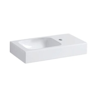 GEBERIT iCon asimetrinis keraminis praustuvas 53 x 31 cm, su daiktų laikymo paviršiumi GEBERIT iCon asimetrinis keraminis praustuvas 53 x 31 cm, su daiktų laikymo paviršiumi
