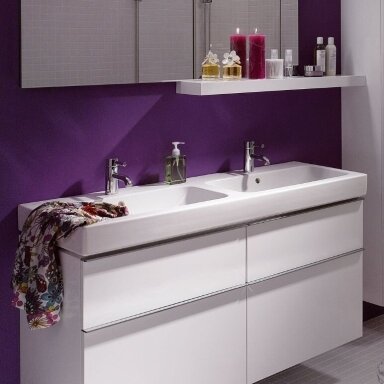 GEBERIT iCon dvigubas pakabinamas keraminis praustuvas 120 x 48 cm GEBERIT iCon dvigubas pakabinamas keraminis praustuvas 120 x 48 cm