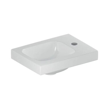 GEBERIT iCon Light asimetrinis keraminis praustuvas 38 x 28 cm, baltas matinis GEBERIT iCon Light asimetrinis keraminis praustuvas 38 x 28 cm, baltas matinis