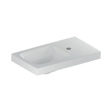 GEBERIT iCon Light asimetrinis keraminis praustuvas 53 x 31 cm, su daiktų laikymo paviršiumi GEBERIT iCon Light asimetrinis keraminis praustuvas 53 x 31 cm, su daiktų laikymo paviršiumi