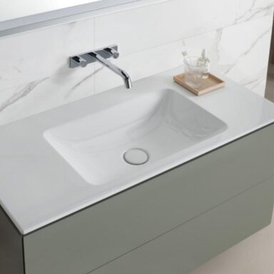 GEBERIT One baldinis praustuvas 120 x 48 cm, su vertikaliu nuotaku