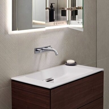 GEBERIT One baldinis praustuvas 75 x 48 cm, su horizontaliu nuotaku