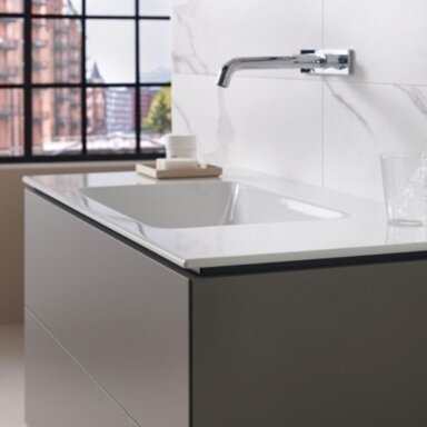 GEBERIT One baldinis praustuvas 75 x 48 cm, su vertikaliu nuotaku