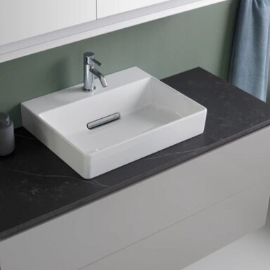 GEBERIT One keraminis praustuvas 50 x 41 cm, su horizontaliu nuotaku GEBERIT One keraminis praustuvas 50 x 41 cm, su horizontaliu nuotaku