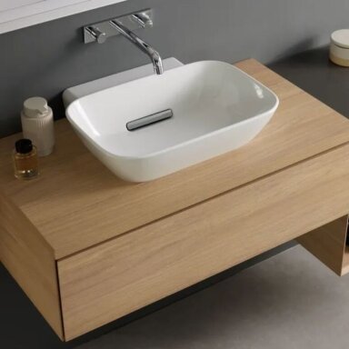 GEBERIT One keraminis praustuvas 50 x 42 cm, su horizontaliu nuotaku GEBERIT One keraminis praustuvas 50 x 42 cm, su horizontaliu nuotaku