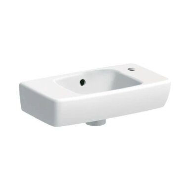 GEBERIT Selnova Compact asimetrinis keraminis praustuvas 45 x 25 cm, su daiktų laikymo paviršiumi GEBERIT Selnova Compact asimetrinis keraminis praustuvas 45 x 25 cm, su daiktų laikymo paviršiumi