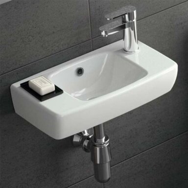 GEBERIT Selnova Compact asimetrinis keraminis praustuvas 45 x 25 cm, su daiktų laikymo paviršiumi GEBERIT Selnova Compact asimetrinis keraminis praustuvas 45 x 25 cm, su daiktų laikymo paviršiumi