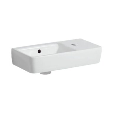 GEBERIT Selnova Compact asimetrinis keraminis praustuvas 50 x 25 cm GEBERIT Selnova Compact asimetrinis keraminis praustuvas 50 x 25 cm