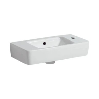 GEBERIT Selnova Compact asimetrinis keraminis praustuvas 50 x 25 cm, su daiktų laikymo paviršiumi kairėje GEBERIT Selnova Compact asimetrinis keraminis praustuvas 50 x 25 cm, su daiktų laikymo paviršiumi kairėje