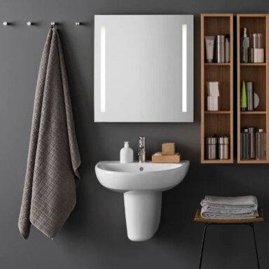 GEBERIT Selnova pakabinamas keraminis praustuvas 60 x 48 cm GEBERIT Selnova pakabinamas keraminis praustuvas 60 x 48 cm