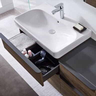 GEBERIT Smyle Square pakabinamas keraminis praustuvas 60 x 48 cm GEBERIT Smyle Square pakabinamas keraminis praustuvas 60 x 48 cm