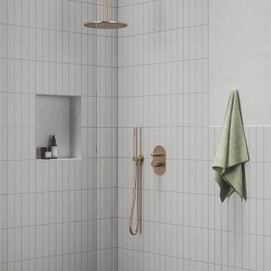 RAVAK apvali lietaus galva 25 cm, matinis rausvas auksas