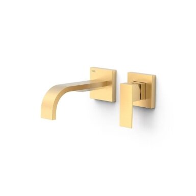 TRES Cuadro potinkinis praustuvo maišytuvas 180 mm, matinis auksas TRES Cuadro potinkinis praustuvo maišytuvas 180 mm, matinis auksas