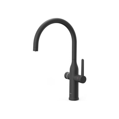 TRES Kitchen virtuvinis maišytuvas su vandens filtru, juodas matinis