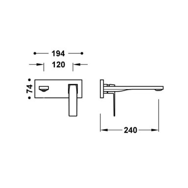 TRES Slim potinkinis praustuvo maišytuvas 240 mm, nerūdijantis plienas