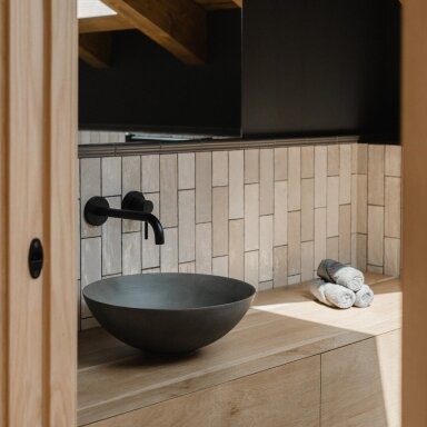 TRES Study potinkinis praustuvo maišytuvas 177 mm, matinis rausvas auksas