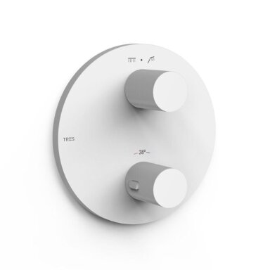 TRES Therm-Box potinkinės dušo sistemos komplektas, termostatinis, baltas matinis TRES Therm-Box potinkinės dušo sistemos komplektas, termostatinis, baltas matinis
