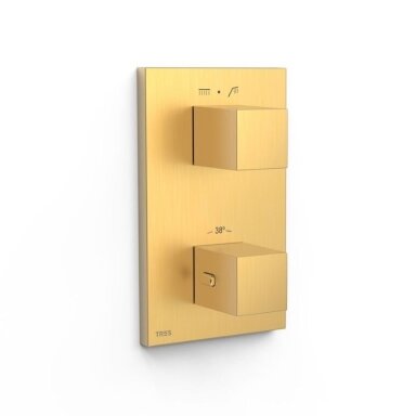 TRES Therm-Box potinkinės dušo sistemos komplektas, termostatinis, matinis auksas TRES Therm-Box potinkinės dušo sistemos komplektas, termostatinis, matinis auksas