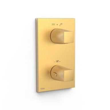 TRES Therm-Box potinkinės dušo sistemos komplektas, termostatinis, matinis auksas TRES Therm-Box potinkinės dušo sistemos komplektas, termostatinis, matinis auksas