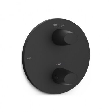 TRES Therm-Box potinkinės dušo sistemos komplektas, termostatinis, juodas matinis 1