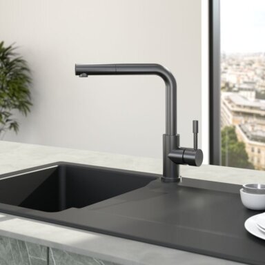 VILLEROY & BOCH Steel Shower virtuvinis maišytuvas, antracitas