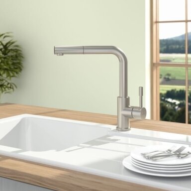VILLEROY & BOCH Steel Shower virtuvinis maišytuvas, nerūdijantis plienas